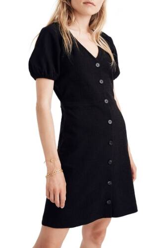 Imbracaminte femei madewell texture thread short sleeve button down dress regular plus true black