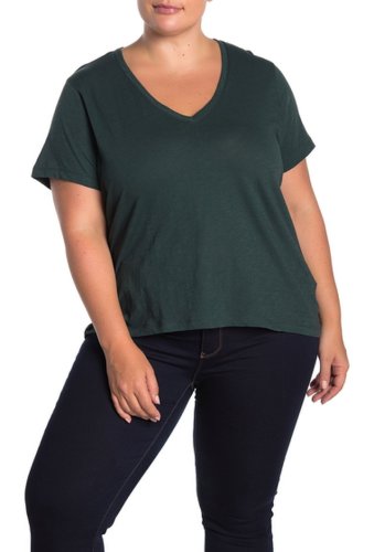 Imbracaminte femei madewell v-neck short sleeve t-shirt regular plus size dark palm