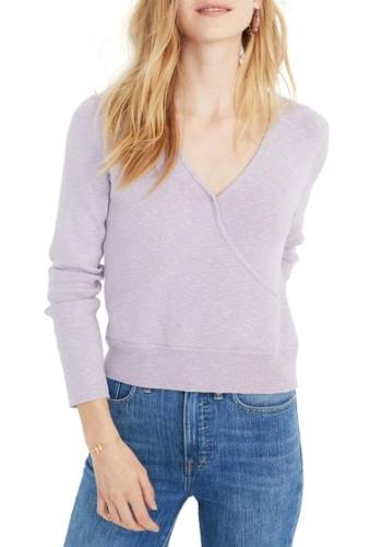Imbracaminte femei madewell wrap front pullover sweater regular plus size sundrenched lilac