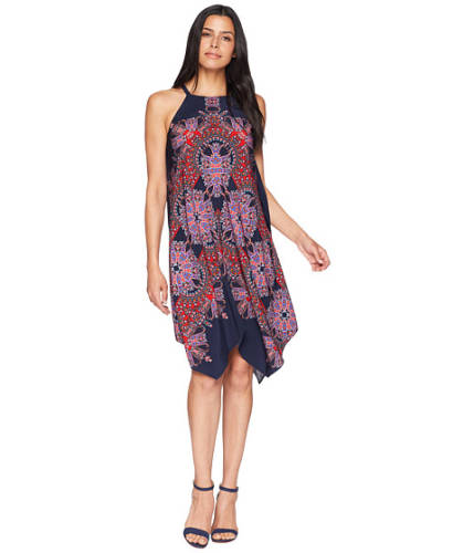 Imbracaminte femei maggy london starburst paisley novelty printed fit and flare with hanky hem navyred