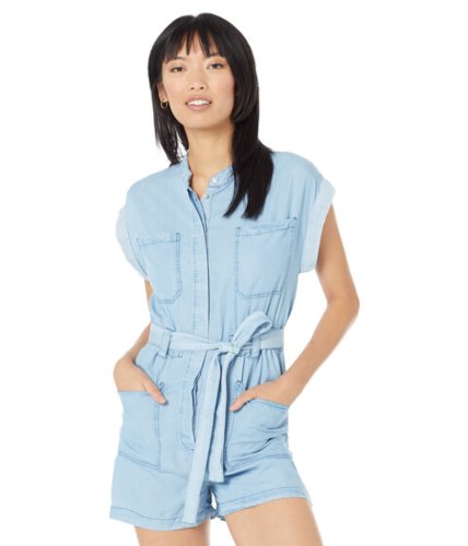 Imbracaminte femei mango denim jumpsuit shorts open blue
