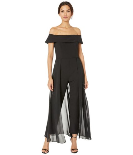 Imbracaminte femei marina long off the shoulder jumpsuit with chiffon over skirt black