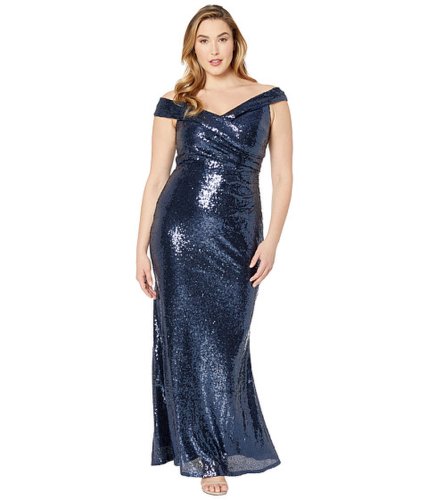 Imbracaminte femei marina sequined off the shoulder gown navy
