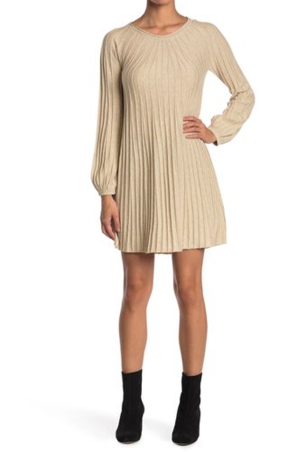 Imbracaminte femei max studio long sleeve a-line sweater dress hoatmeal