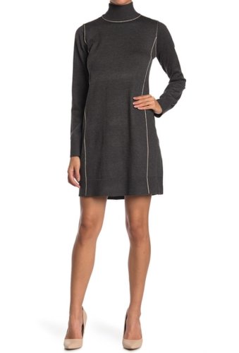 Imbracaminte femei max studio long sleeve contrast-stitch shift sweater dress hchrivo
