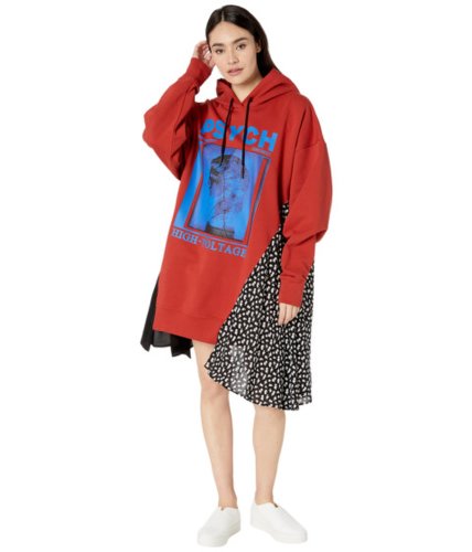 Imbracaminte femei mcq hybrid hoodie dress rust