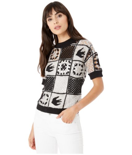 Imbracaminte femei mcq kaio t-shirt cut sweater whiteblack
