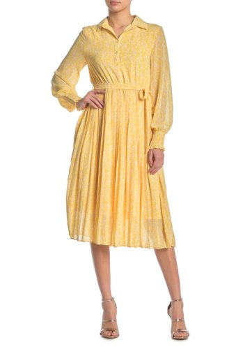 Imbracaminte femei melloday floral belted midi dress yellow print
