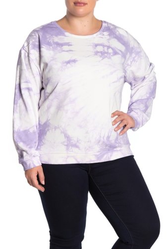 Imbracaminte femei melloday tie-dye crew neck sweatshirt plus size purple