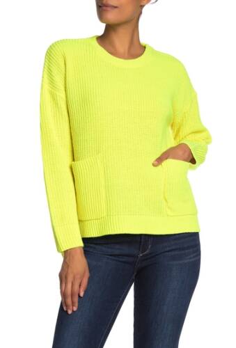 Imbracaminte femei melloday two pocket pullover sweater neon yellow