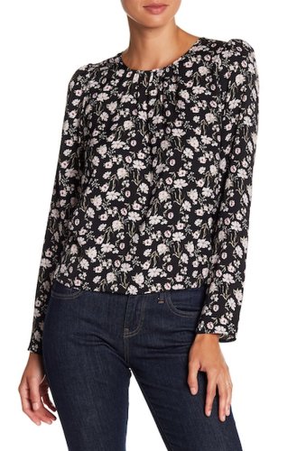 Imbracaminte femei melrose and market long sleeve print blouse petite available black meadow flowers