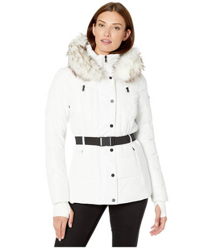 Imbracaminte femei michael kors active jacket with logo belt and hood a420380tz white