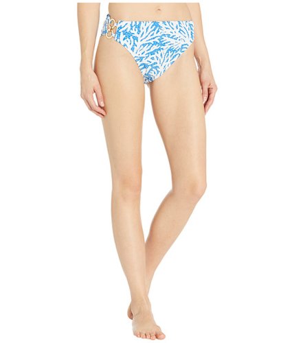 Imbracaminte femei michael kors high-waist bikini bottoms with ring chain trim grecian blue