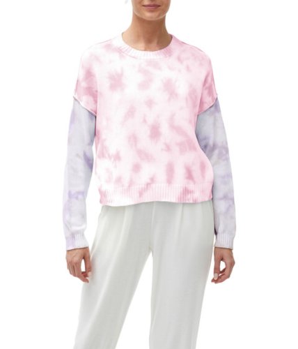 Imbracaminte femei michael stars sky crystal wash boxy crew neck pullover sweater rouge combo
