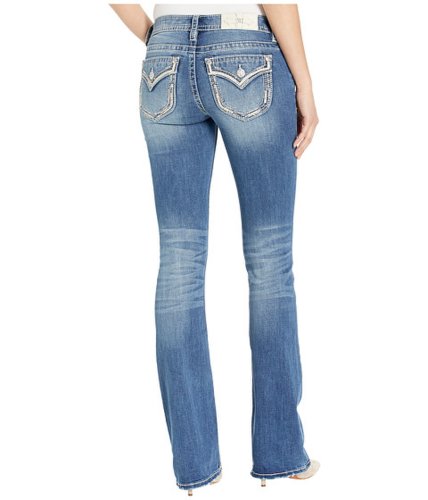 Imbracaminte femei miss me border trim chloe bootcut jeans in medium blue medium blue
