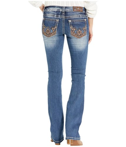 Imbracaminte femei miss me western embellished bootcut jeans in dark blue dark blue