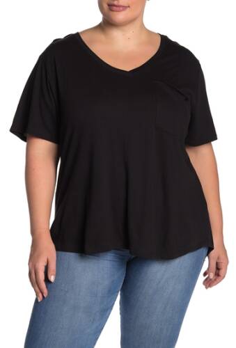 Imbracaminte femei modern designer short sleeve v-neck t-shirt plus size black