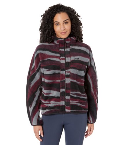 Imbracaminte femei mountain hardwear hicamptrade fleece full zip hoodie cocoa red landscape print