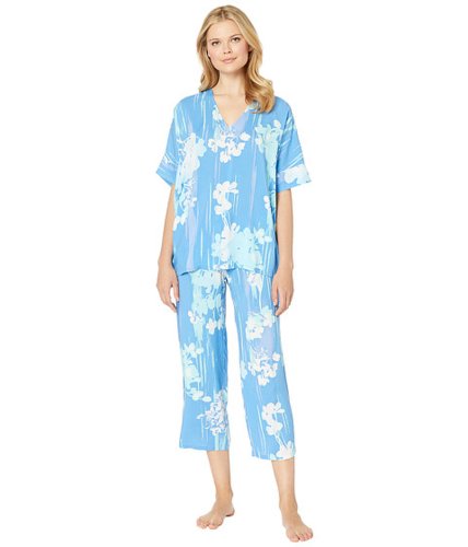 Imbracaminte femei n by natori printed rayon challis pajama set bluegreen