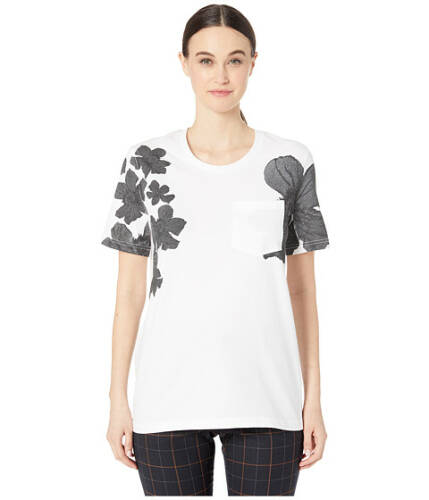 Imbracaminte femei neil barrett placed flower print t-shirt whiteblack