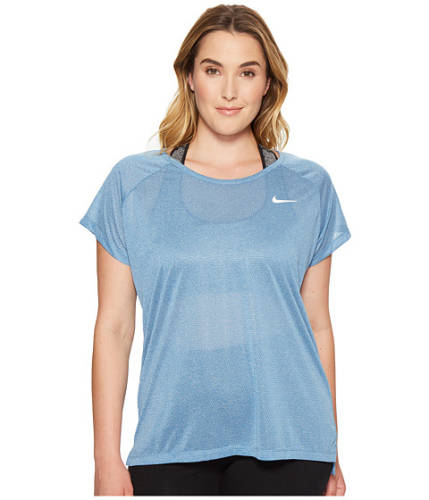 Imbracaminte femei Nike breathe running top (size 1x-3x) industrial blueheather