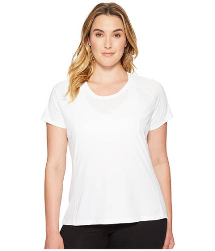 Imbracaminte femei nike dry miler short sleeve running top (size 1x-3x) whitewhite