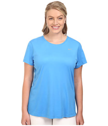 Imbracaminte femei nike miler short-sleeve running top (size 1x-3x) light photo blue