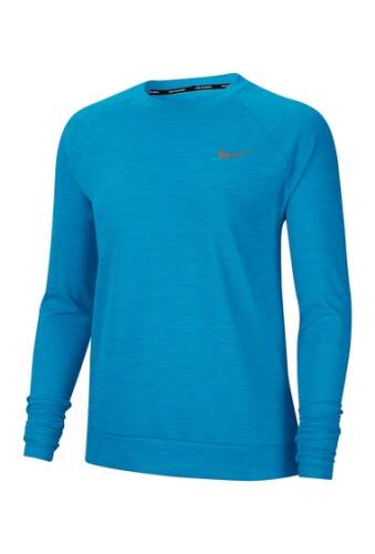 Imbracaminte femei nike pacer running crew top laser bluehtrreflective silv