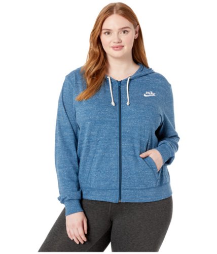 Imbracaminte femei nike plus size nsw gym vintage hoodie full zip valerian bluesail