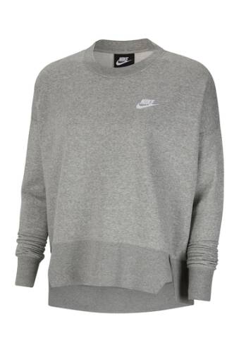Imbracaminte femei nike sportswear crew club long sleeve pullover plus size dk grey heatherwhite
