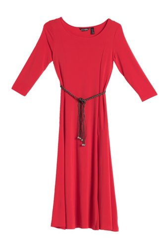 Imbracaminte femei nina leonard dressy casual braided rope dress poppy red