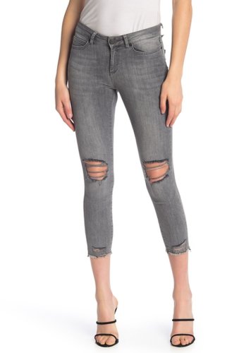 Imbracaminte femei noisy may lucy destroyed ankle distressed skinny jeans light grey denim