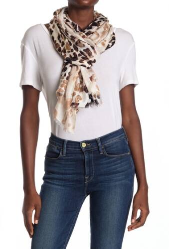 Imbracaminte femei nordstrom rack frayed leopard print scarf brown combo