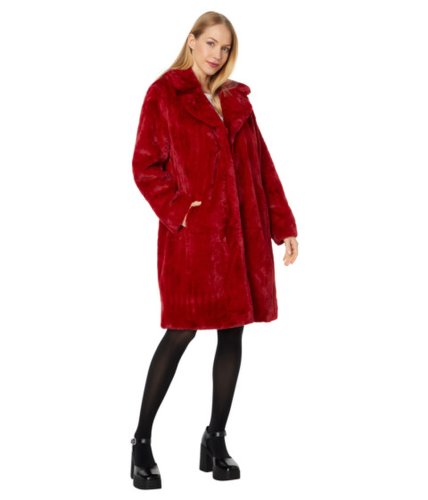 Imbracaminte femei nvlt short pile faux fur star print jacket red