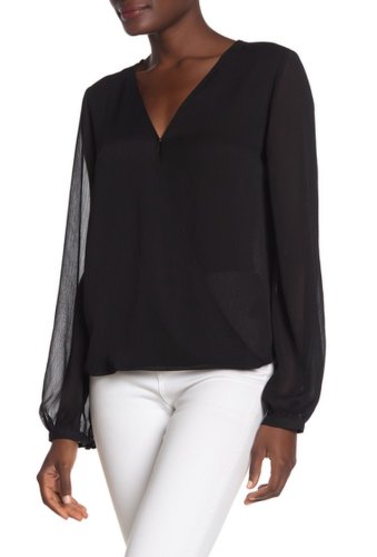 Imbracaminte femei nydj chiffon crossover blouse black