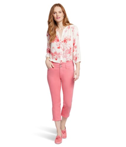 Imbracaminte femei nydj chloe capris hollywood waistband slits in pink punch pink punch
