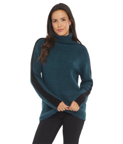 Imbracaminte femei nydj contrast stripe t-neck sweater marine black