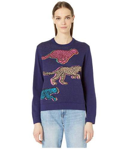 Imbracaminte femei paul smith cheetah sweater paint blue