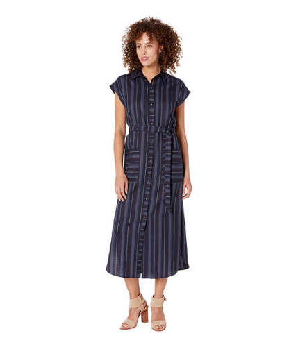 Imbracaminte femei pendleton stripe maxi dress navy linen weave stripe