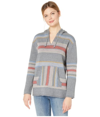 Imbracaminte femei pendleton striped hoodie cotton sweater soft grey heather multi