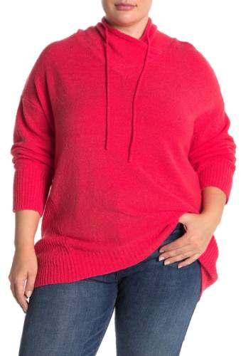 Imbracaminte femei philosophy apparel long sleeve funnel tie neck pullover sweater plus size cherry