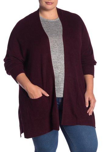 Imbracaminte femei philosophy apparel patch pocket long cardigan plus size bourgogne