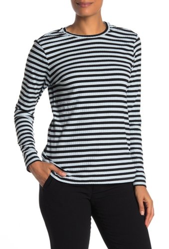 Imbracaminte femei philosophy apparel stripe rib knit shirt blacktahoe blue
