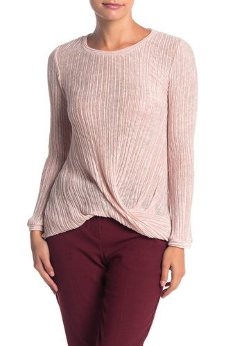 Imbracaminte femei pleione heather crinkle knit draped top petite blush heather