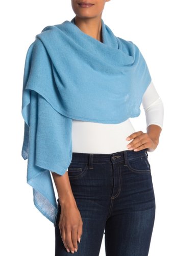 Imbracaminte femei portolano lightweight lambswool blend rolled edge wrap winter turquoise