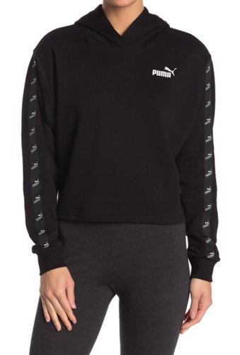 Imbracaminte femei puma amplified cropped pullover hoodie black