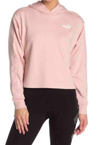 Imbracaminte femei puma amplified cropped pullover hoodie pink