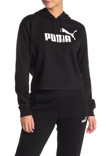 Imbracaminte femei puma elevated logo crop hoodie black