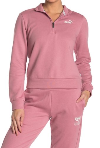 Imbracaminte femei puma ess half-zip crew pullover pink