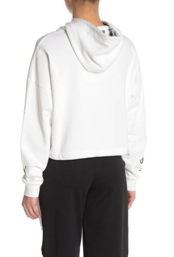 Imbracaminte femei puma front graphic knit drawstring hoodie white